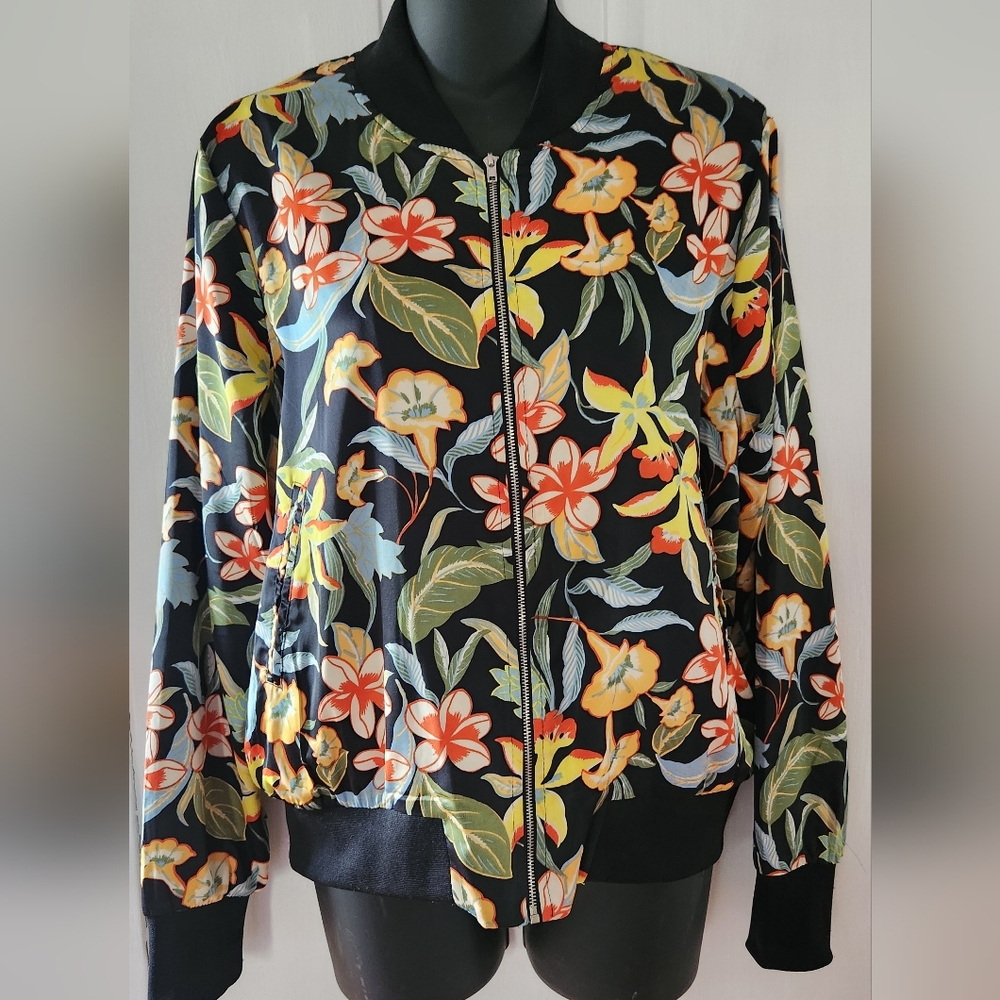 Angel Kiss Floral Women's Bomber Jacket sz L